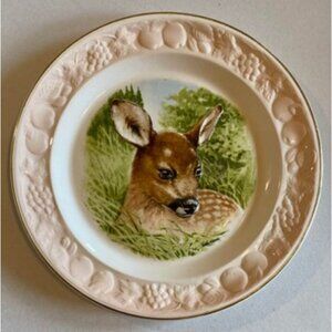 Vintage Royal Worcester Spode Palissy Roe Kid 9.25" Fine Bone China Round Plate